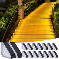 Solar Step Lights Outside - 16 Pack Outdoor Stair Light