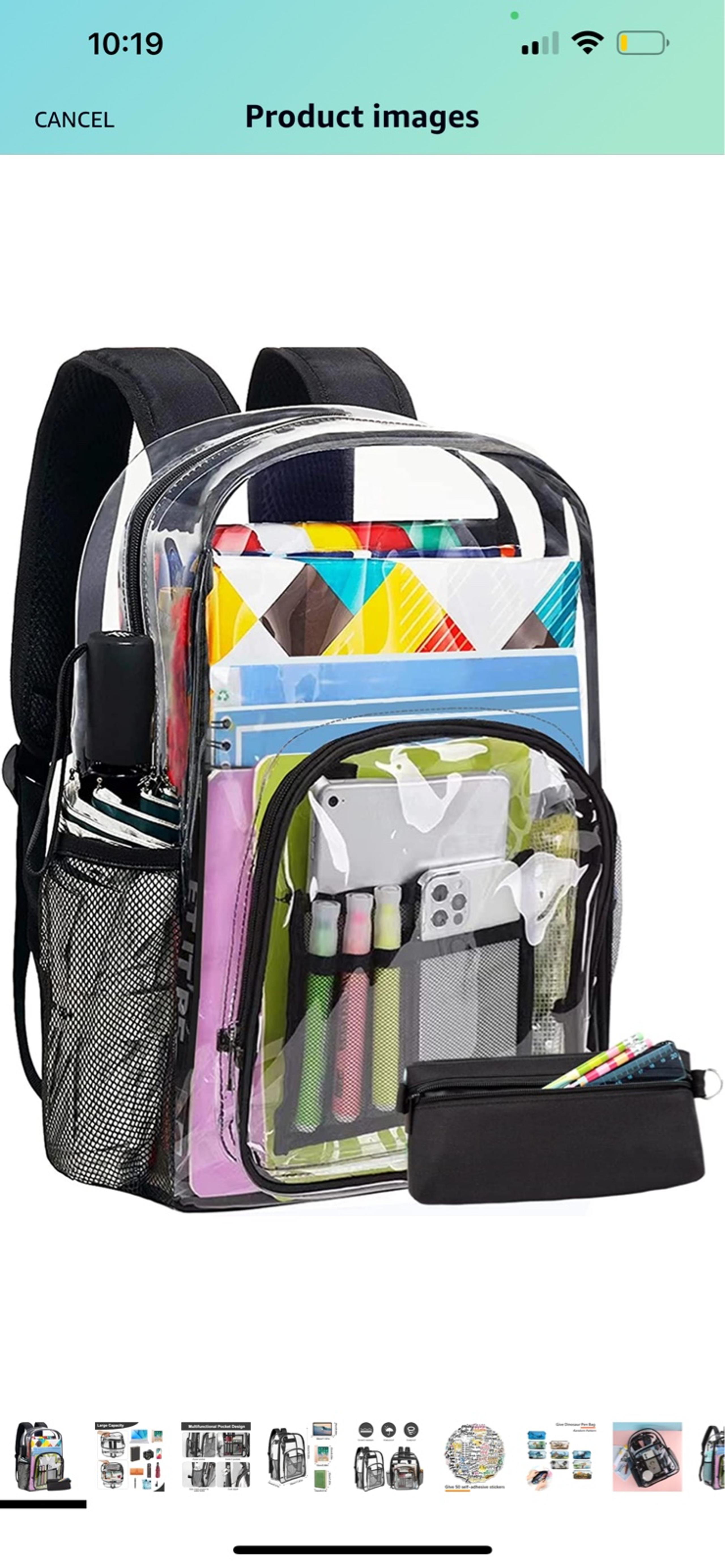 Clear Backpack Heavy Duty PVC Transparent Backpack Give Children's dinosaur pen