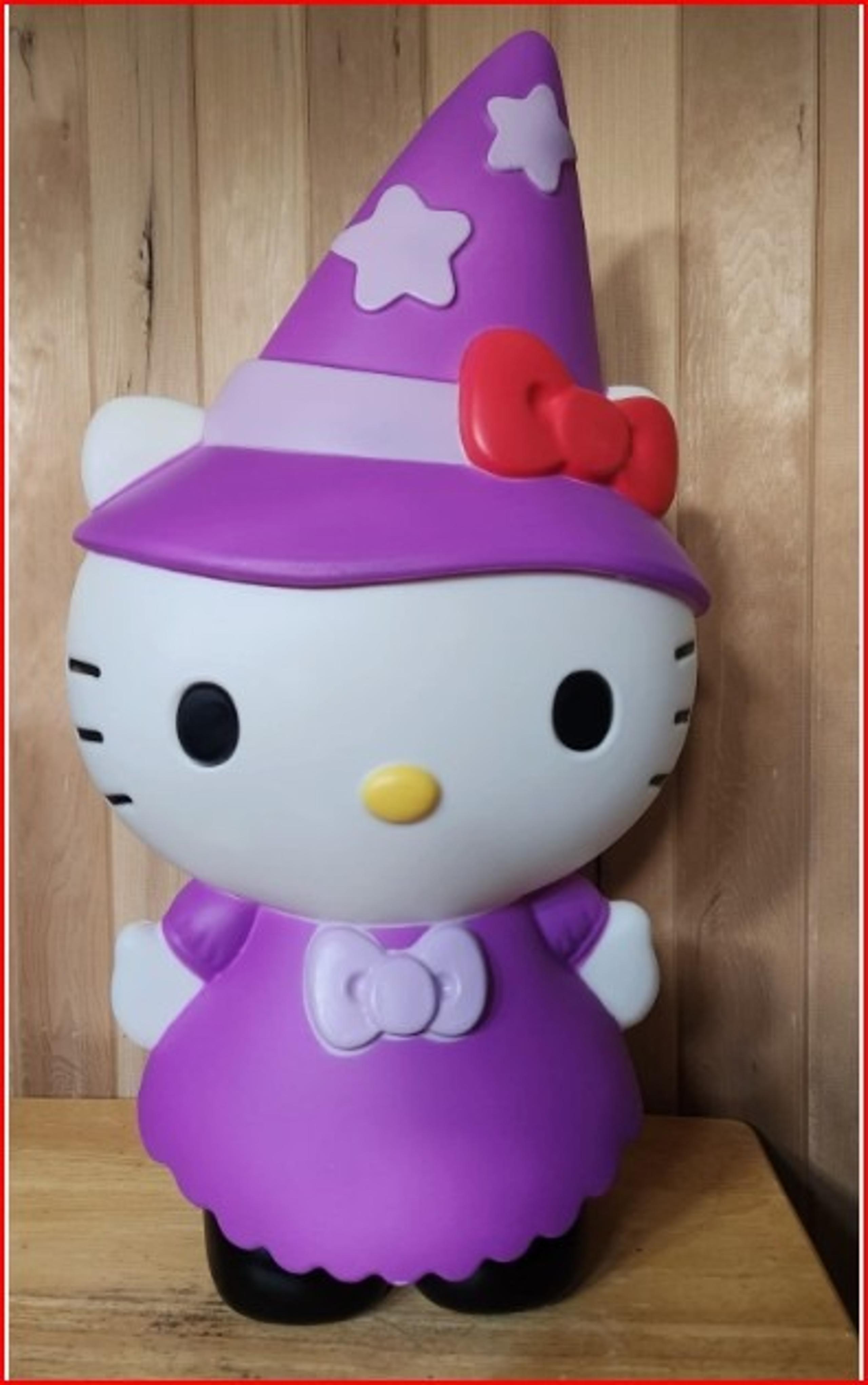 22" Hello Kitty Halloween Purple Pink Witch Light-Up Blow mold Yard Decor New