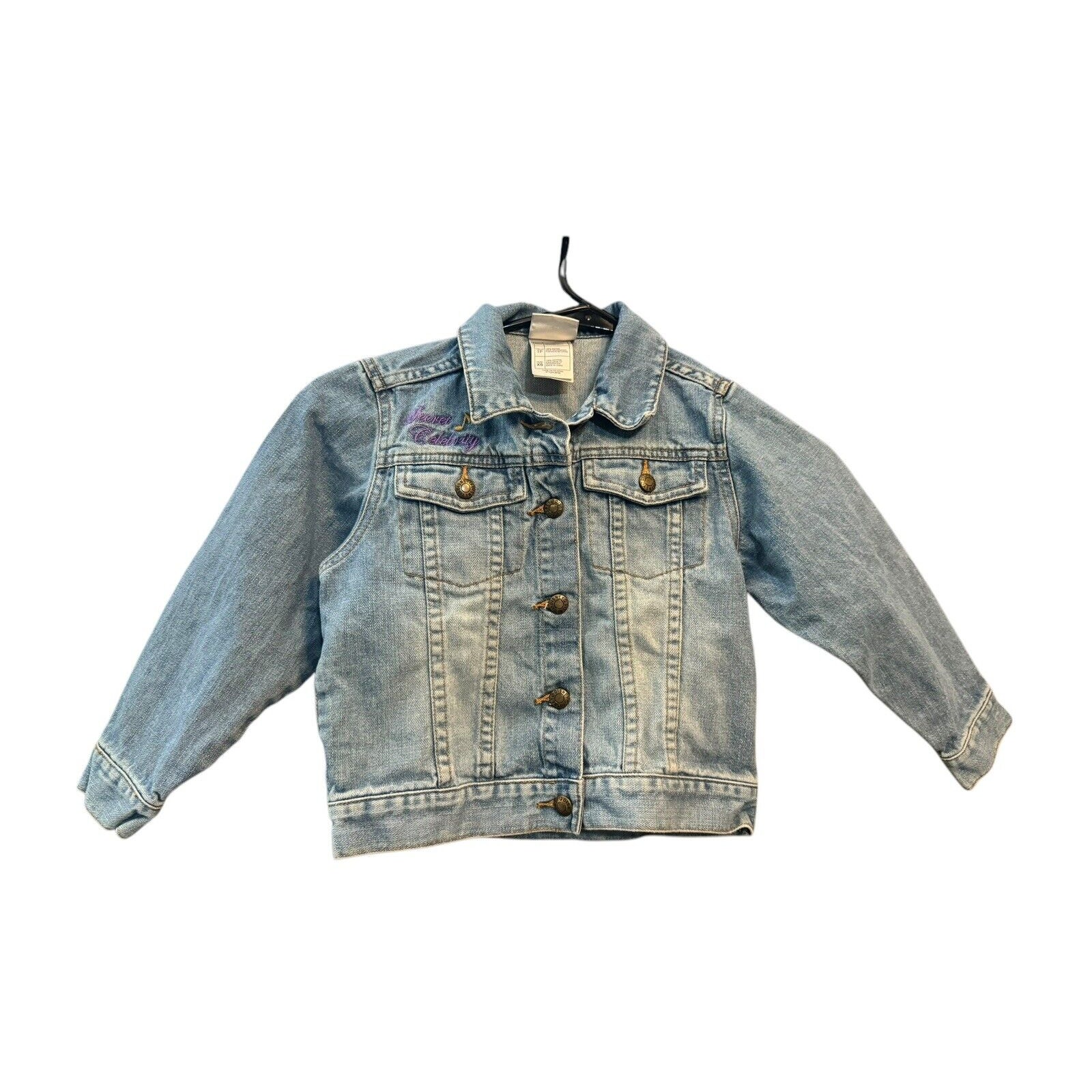 Disney Store Hannah Montana Girls Denim Embroidered Jean Jacket XS Rare