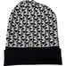 NEW Michael Kors Women's Black/White Logo Print Cuffed Beanie Hat - One Size