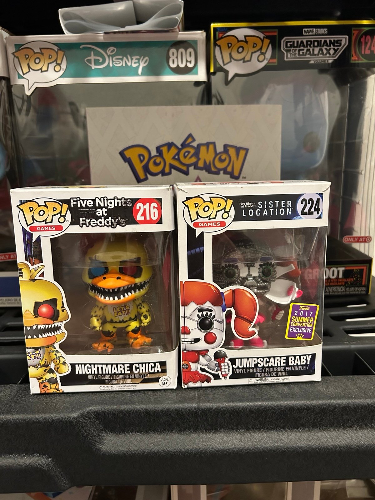 Funko Pop Nightmare Chica 216 and Jumpscare Baby 224!