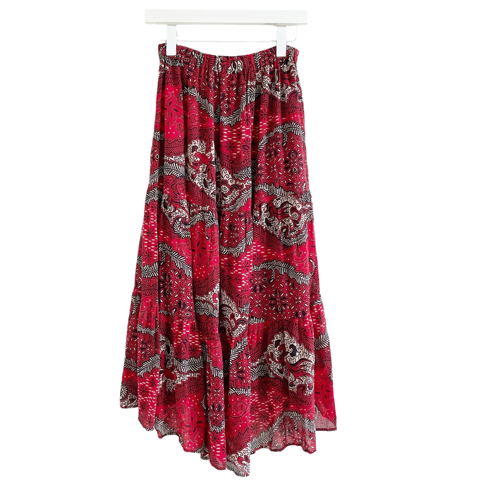 XiRENA Iris Midi Skirt Fire Red Size XS Colorful Cotton