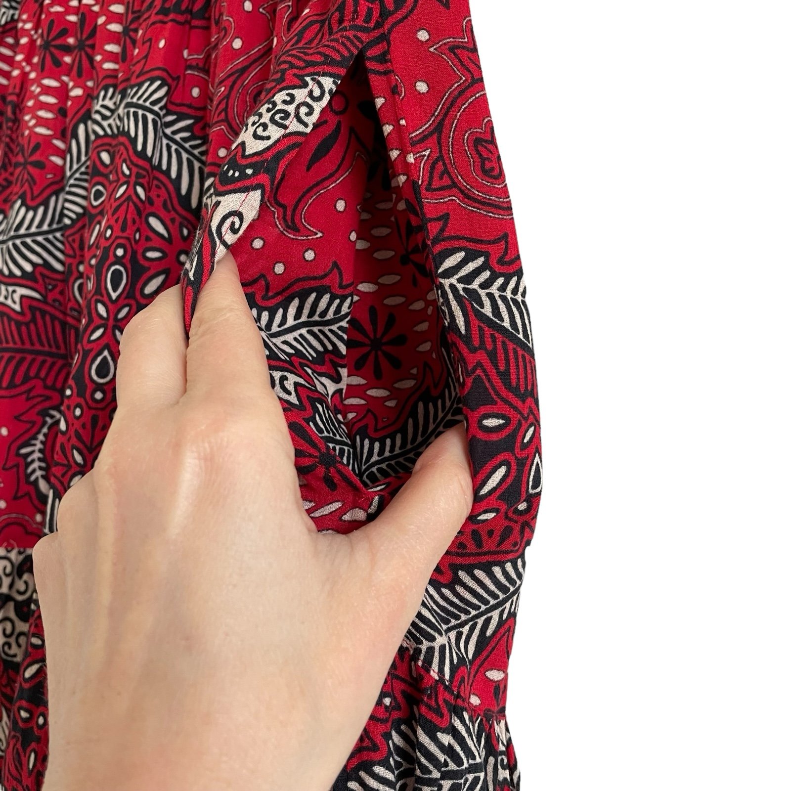 XiRENA Iris Midi Skirt Fire Red Size XS Colorful Cotton