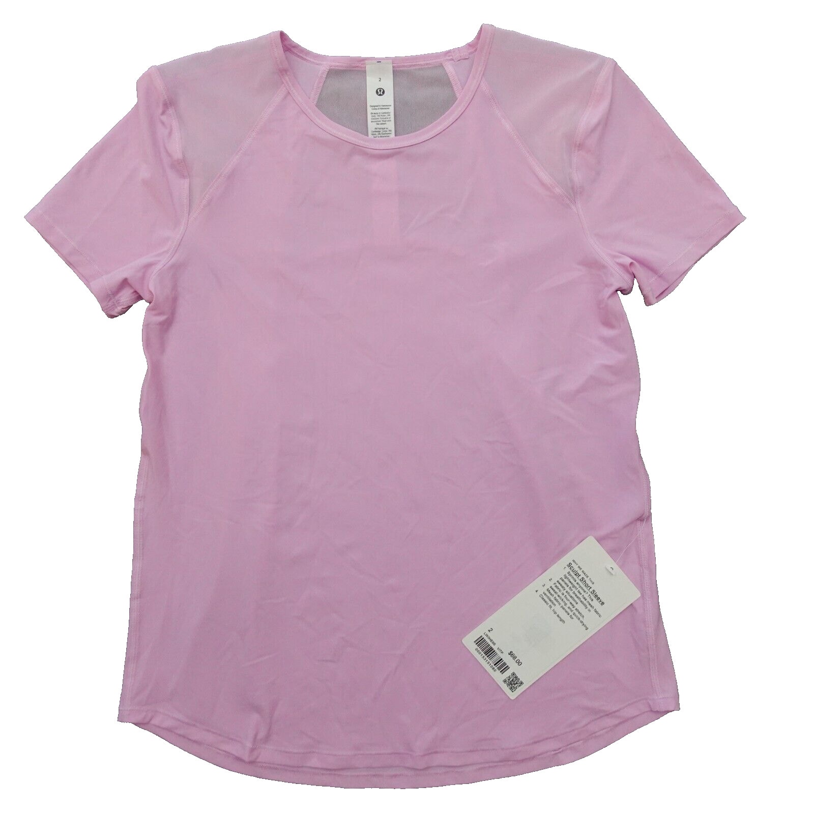 Lululemon Size 2 Sculpt Short Sleeve Shirt Classic Fit VITP Vita Pink New