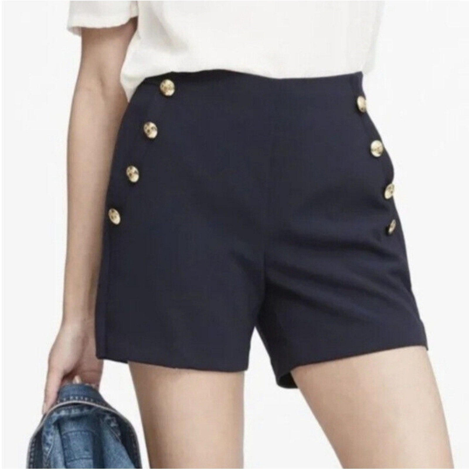 New Banana Republic women's casual shorts high waist dark blue size 2
