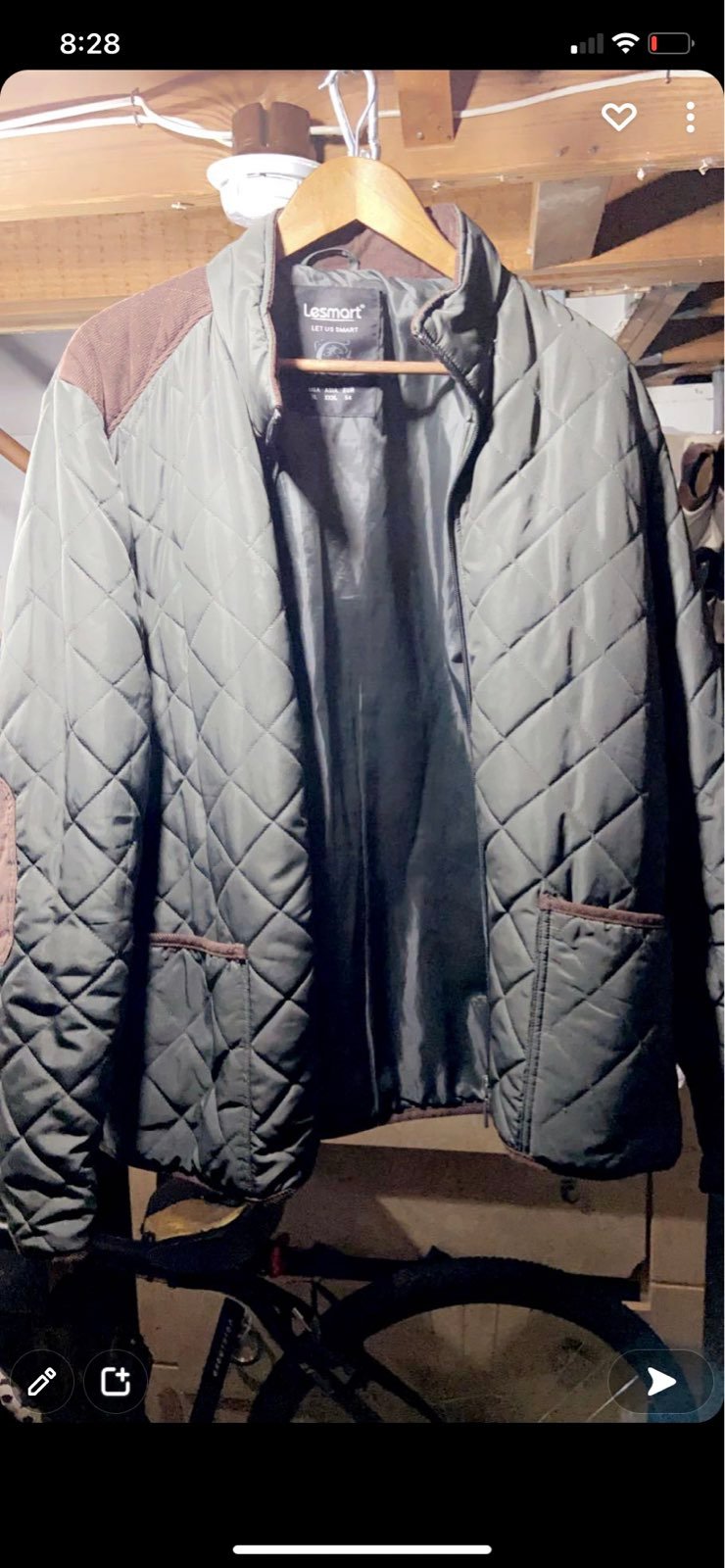 Lesmart Olive Green - Mens Size XLarge zipper jacket
