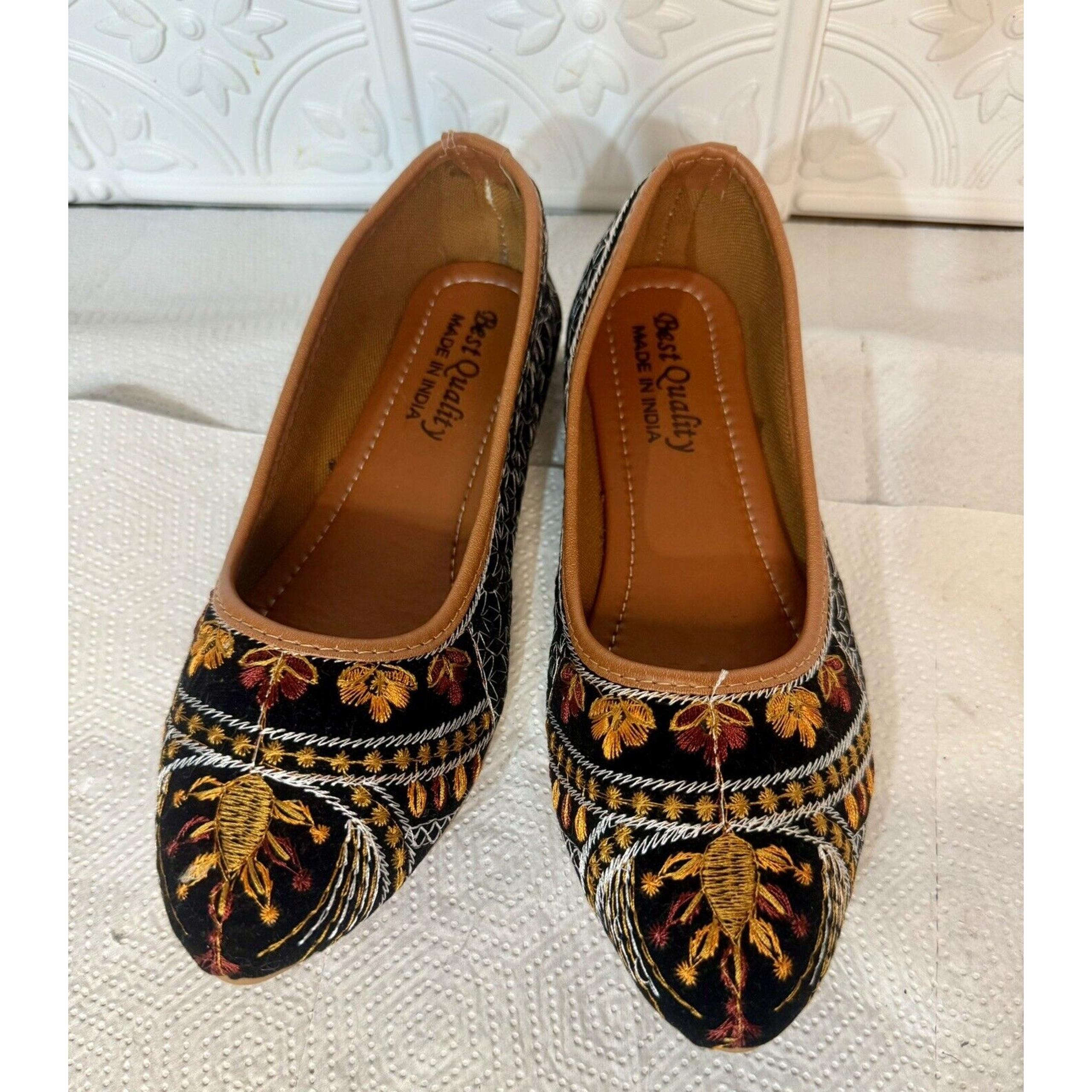 Indian Embroidered Shoes Best Quality Size 37 Handmade