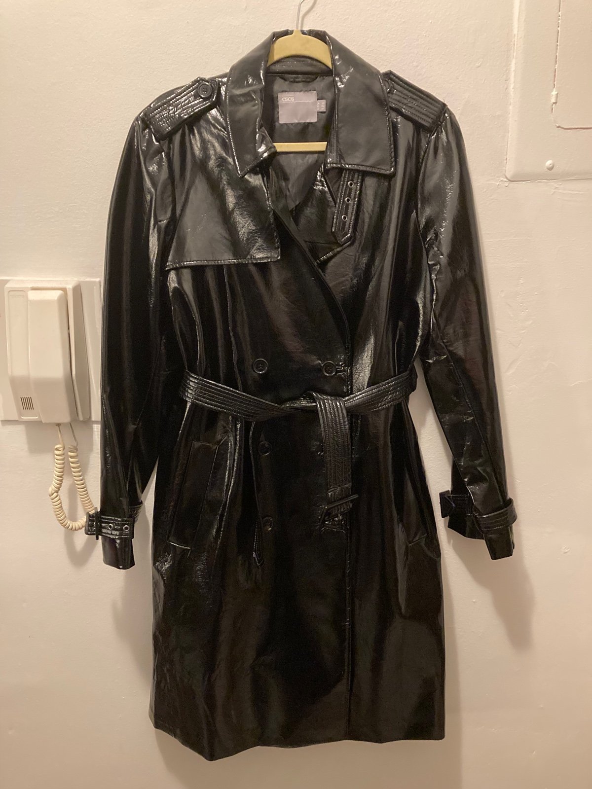 Asos Faux Patent Trench Coat