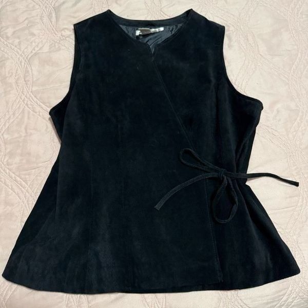 Vintage Suede Leather Wrap Vest A.M.I. L