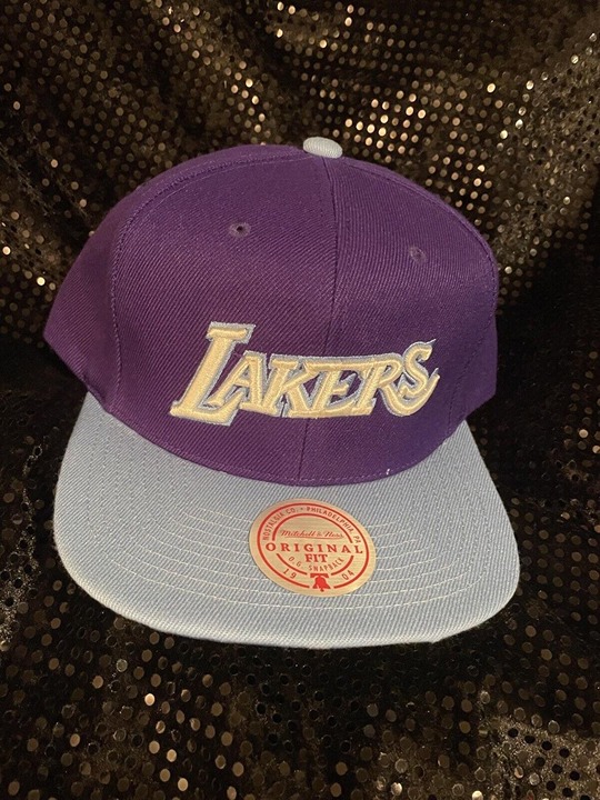 Los Angeles LA Lakers Mitchell & Ness City Edition Purple/Blue Snapback Hat Cap