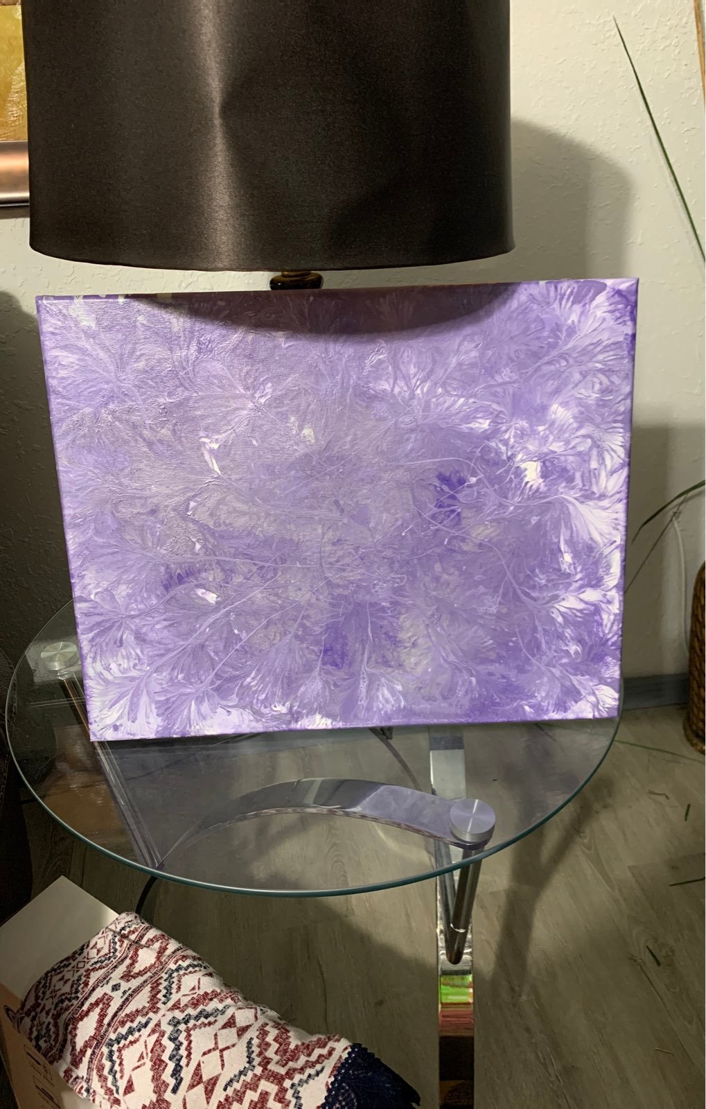 Purple grey white canvas