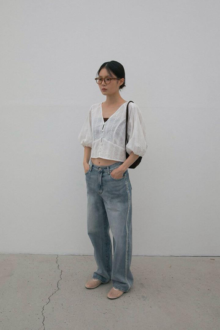 新発売の Brushed Wide Jeans パンツ