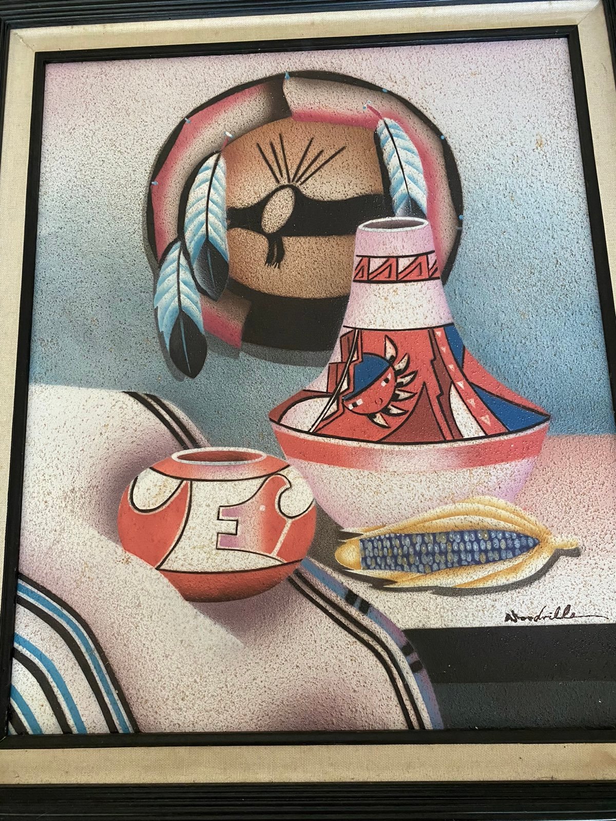 Mexican airbrushed folk art picture