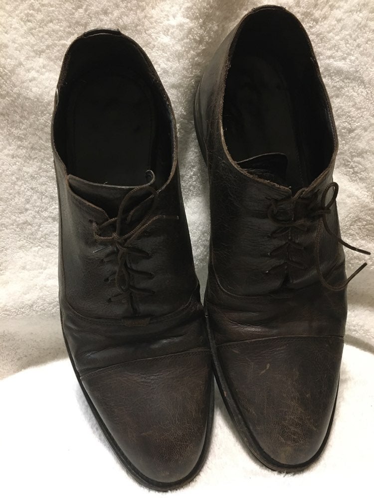 Donald J Pliner EMBER Brown Leather Oxfords 12