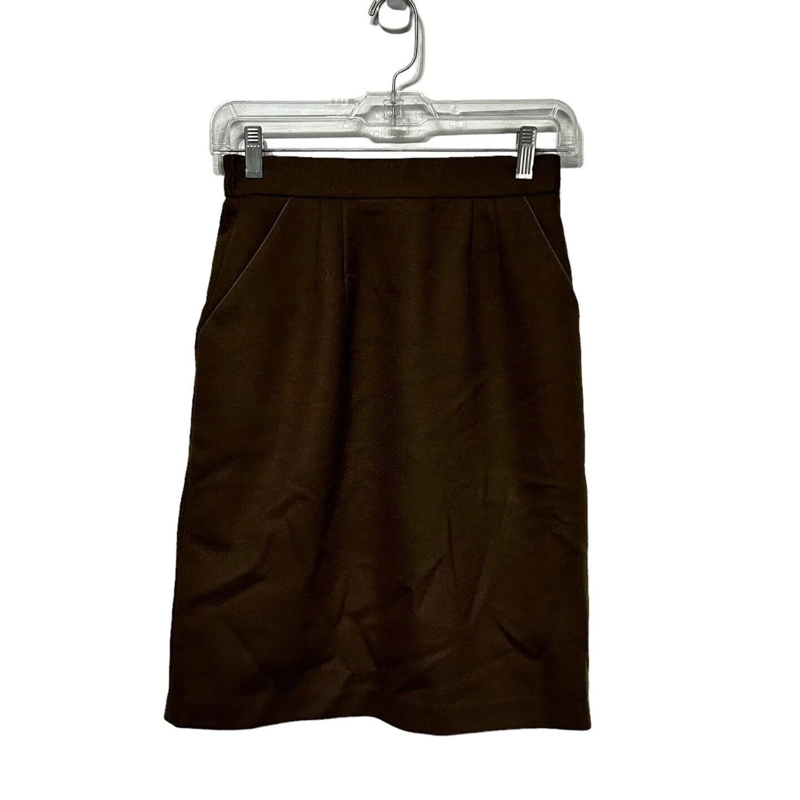 Ferrari Original Design Brown Wool Pencil Skirt waist 24 XS