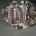Estate vintage 925 sterling silver amethyst poison/pillbox ring size 7