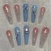 Iridescent Baby Blu Press On Nails