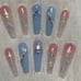Iridescent Baby Blu Press On Nails