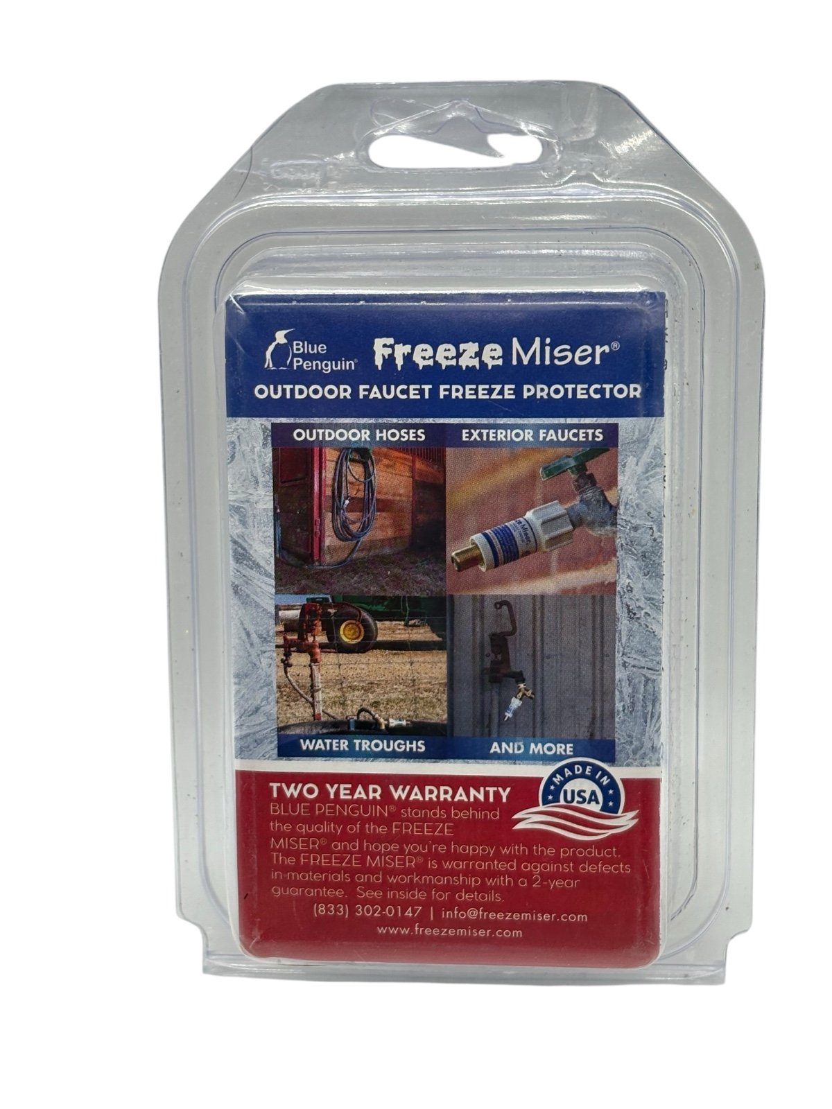 New Blue Penguin Freeze Miser 2 Pack - Outdoor Faucet Freeze Protection