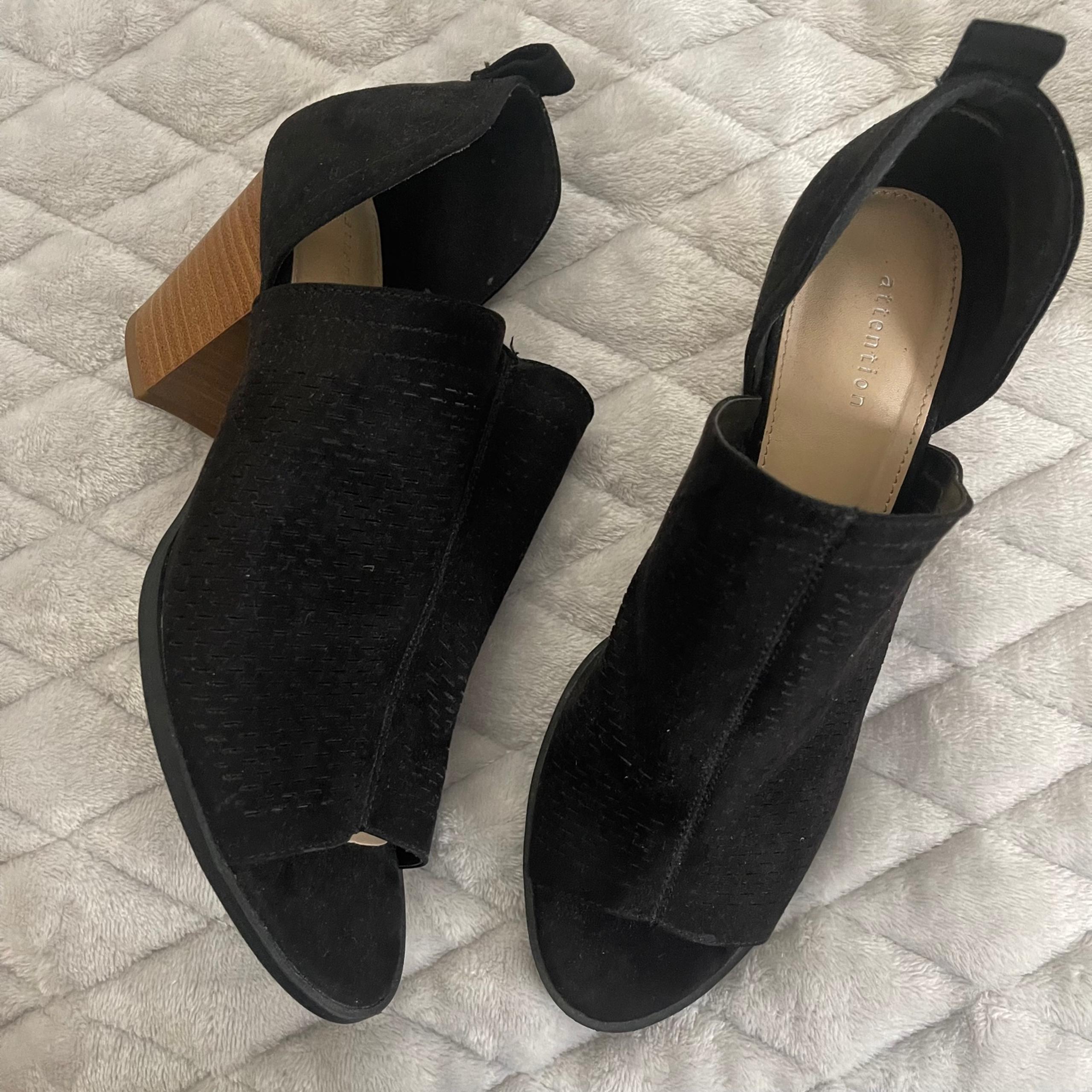 Womens black slide in half boots size 10