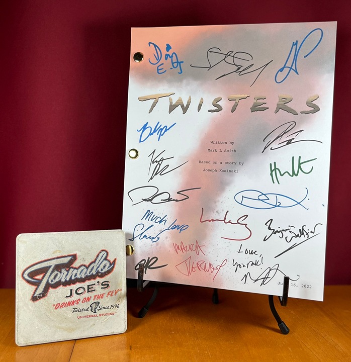 Twisters Script Signed- Autograph Reprints- Glen Powell- Twister Sequel