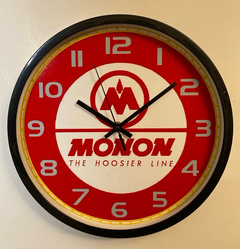 Monon Railroad battery operated wall hanging clock