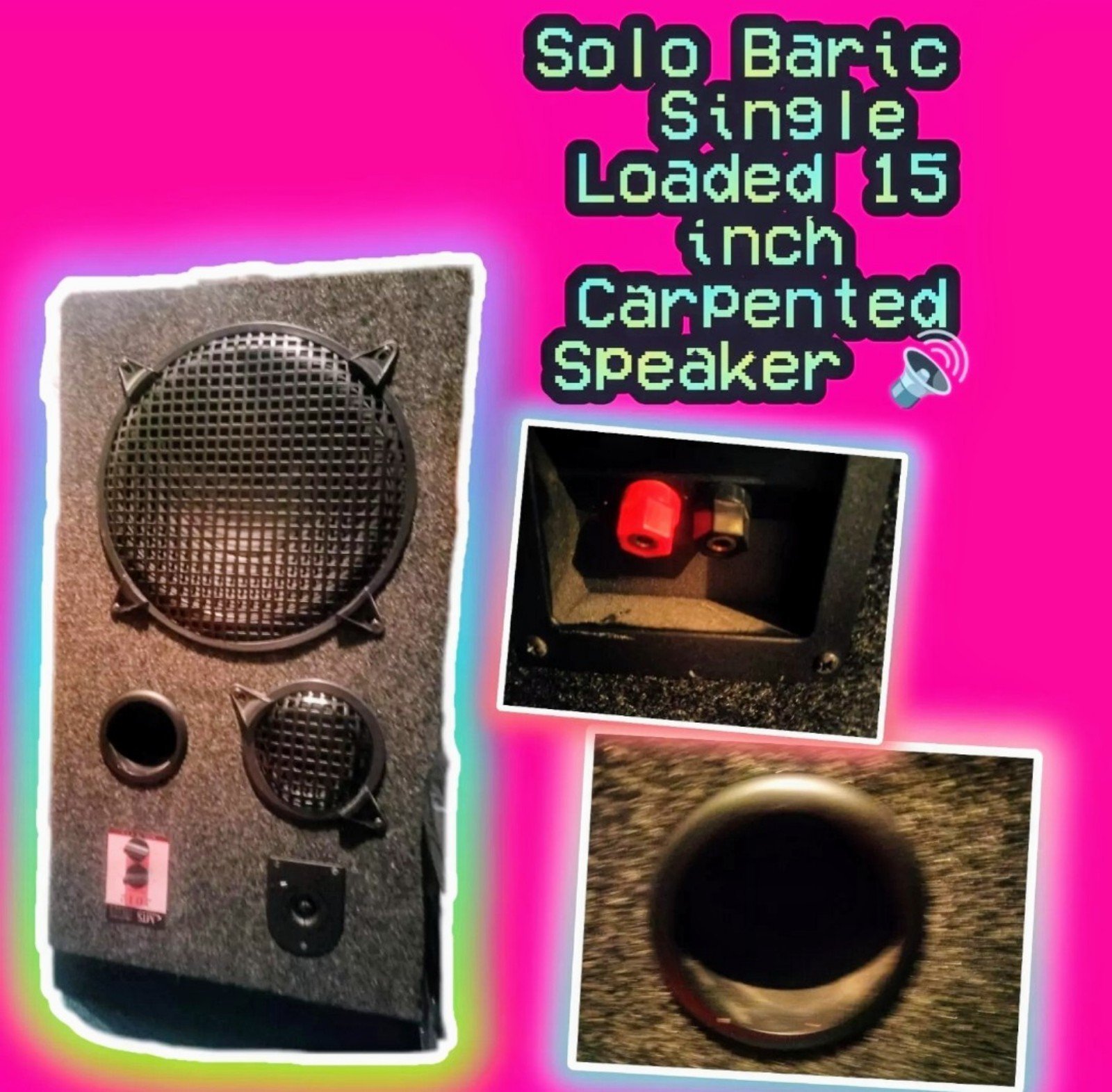 15 Freestanding Carpeted Speaker Single Tower Floor Studio/Basement/Outdoor