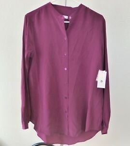 Equipment purple silk button down small