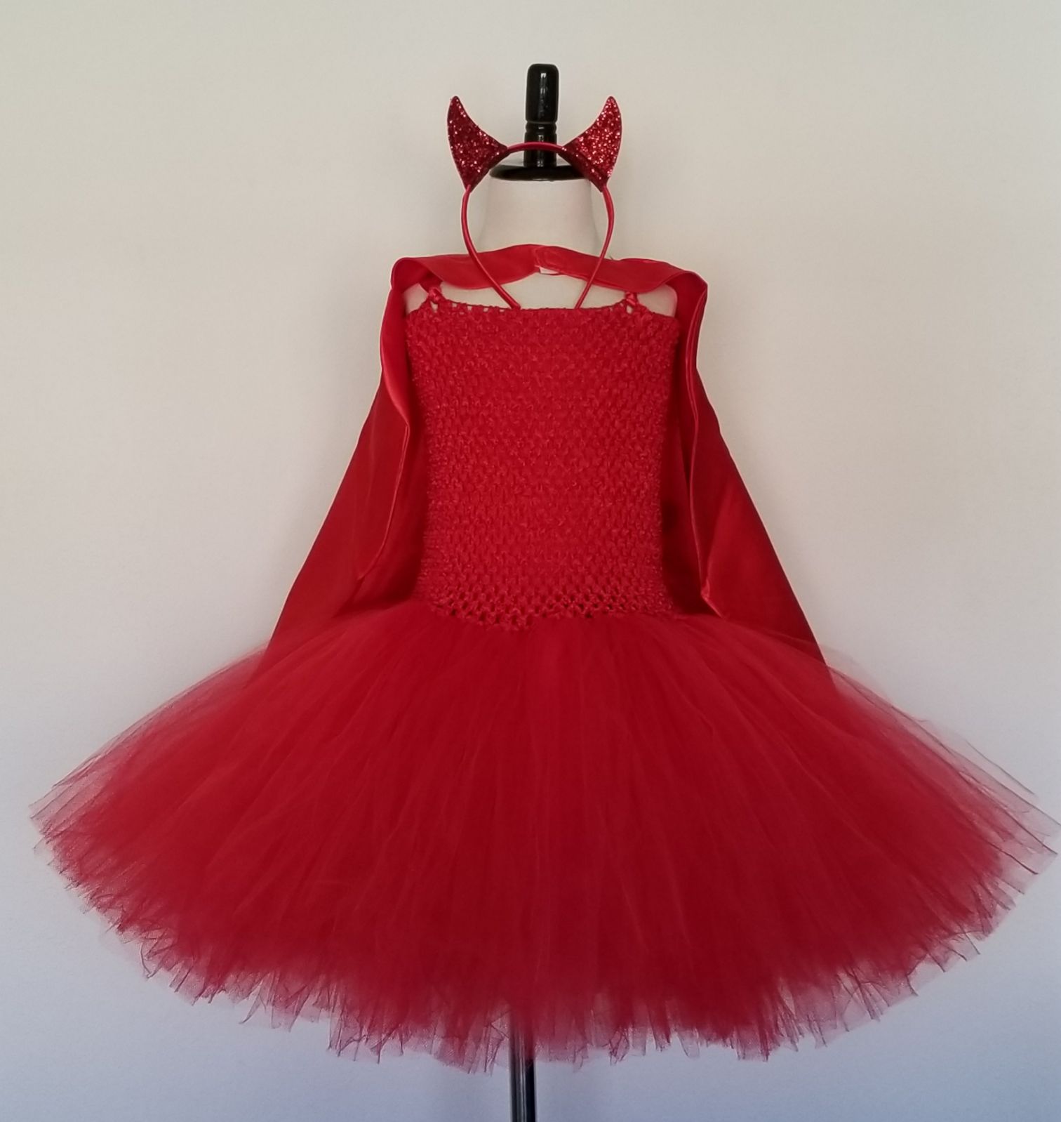 Devil Tutu Dress with Cape Horns and Tai