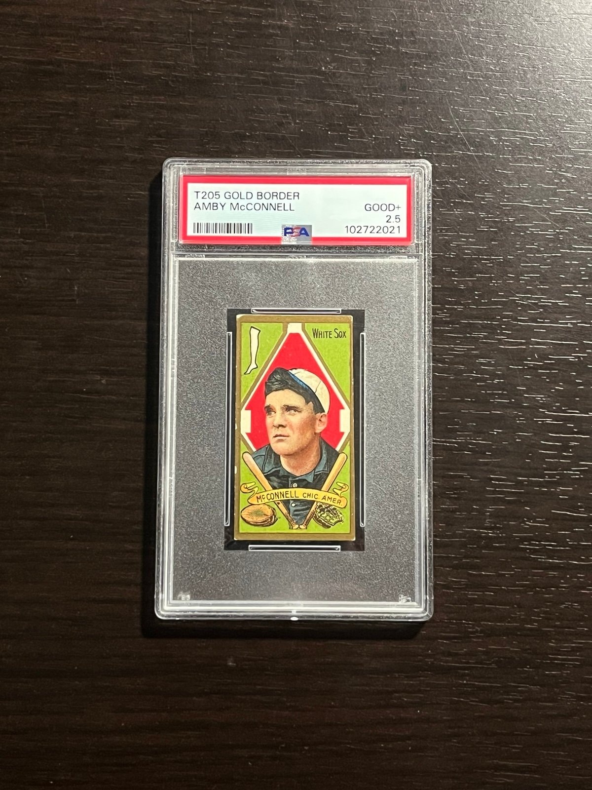 1911 T205 Gold Border AMBY MCCONNELL Hassan Cigarettes PSA 2.5 LOOKS WAY NICER!