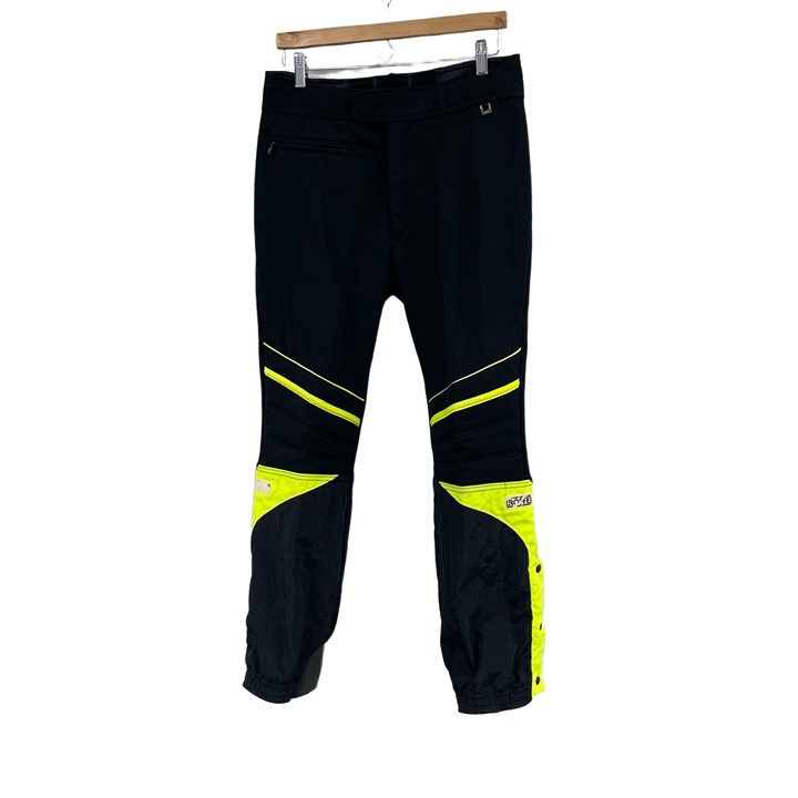 Vintage Roffe Blast Ski Snow Pants Black Neon Accents Unisex 34x30 men’s