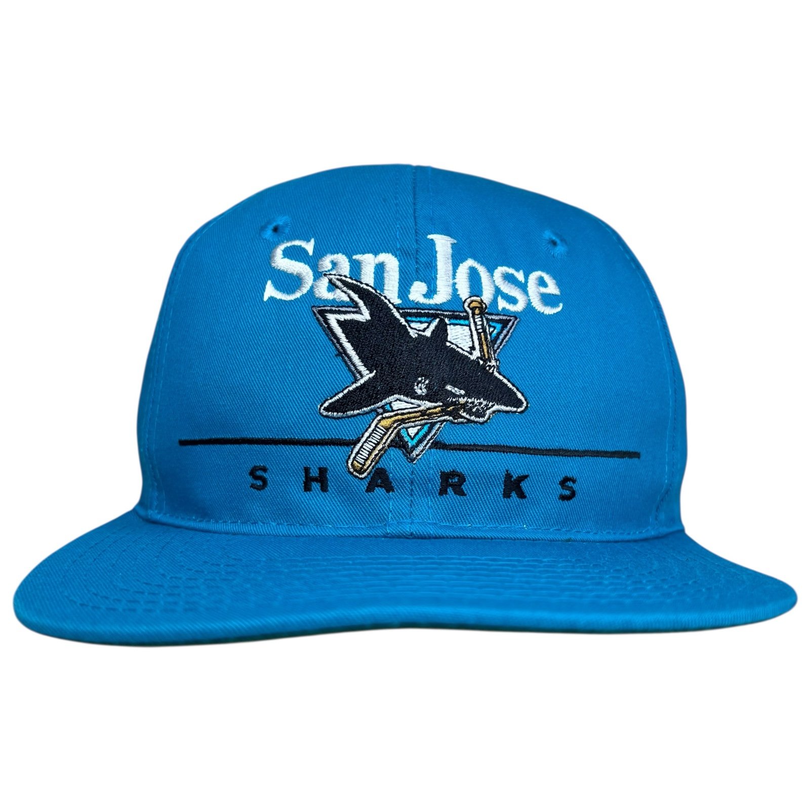 Vintage 1990s NHL San Jose Sharks Split Bar Twins Enterprise Snapback