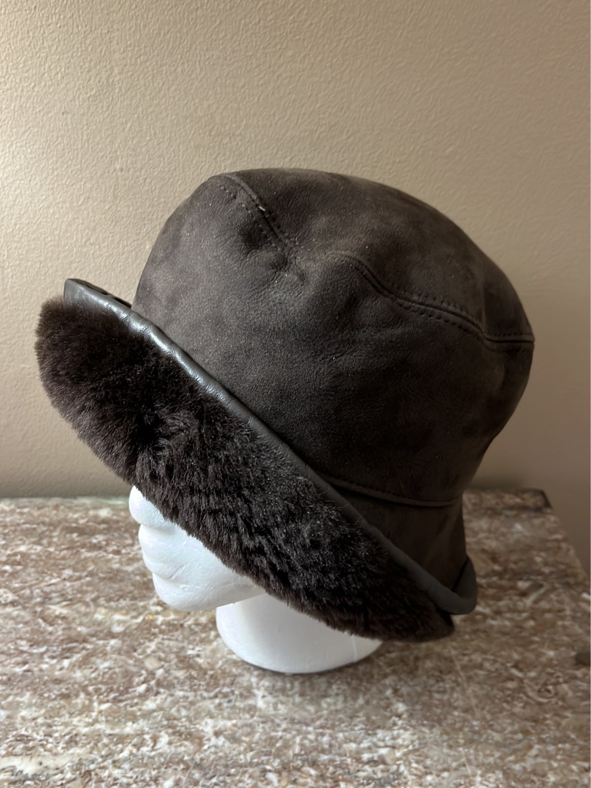 Unused Grevi Firenze Neiman Marcus Brown Genuine Lamb Fur Hat Italy