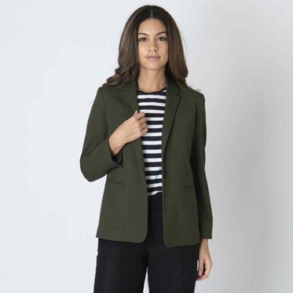 Everlane Womens Green Wool Blazer sz 12