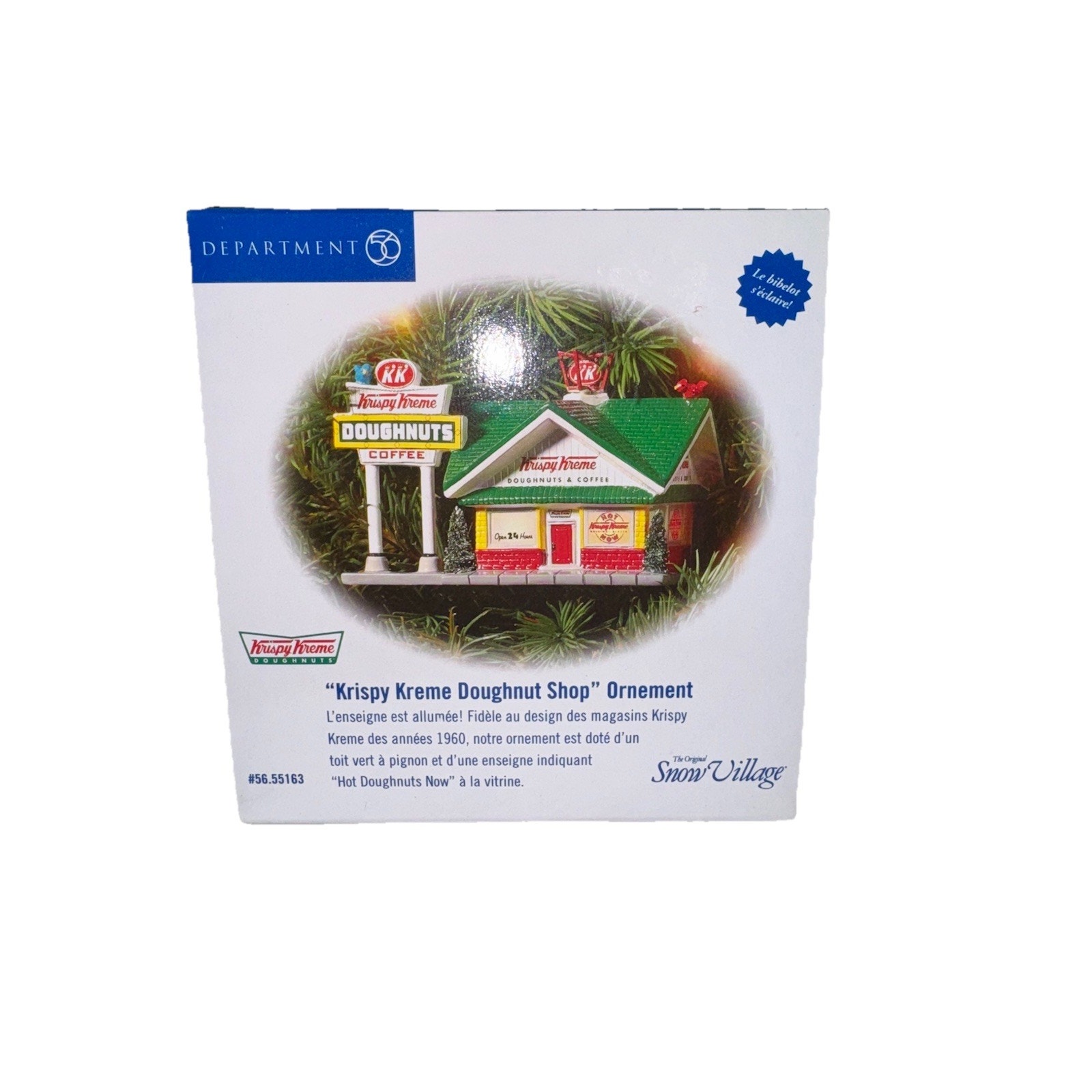 Department 56 Krispy Kreme Doughnut Shop Ornament ~Snow Village~ BOXED