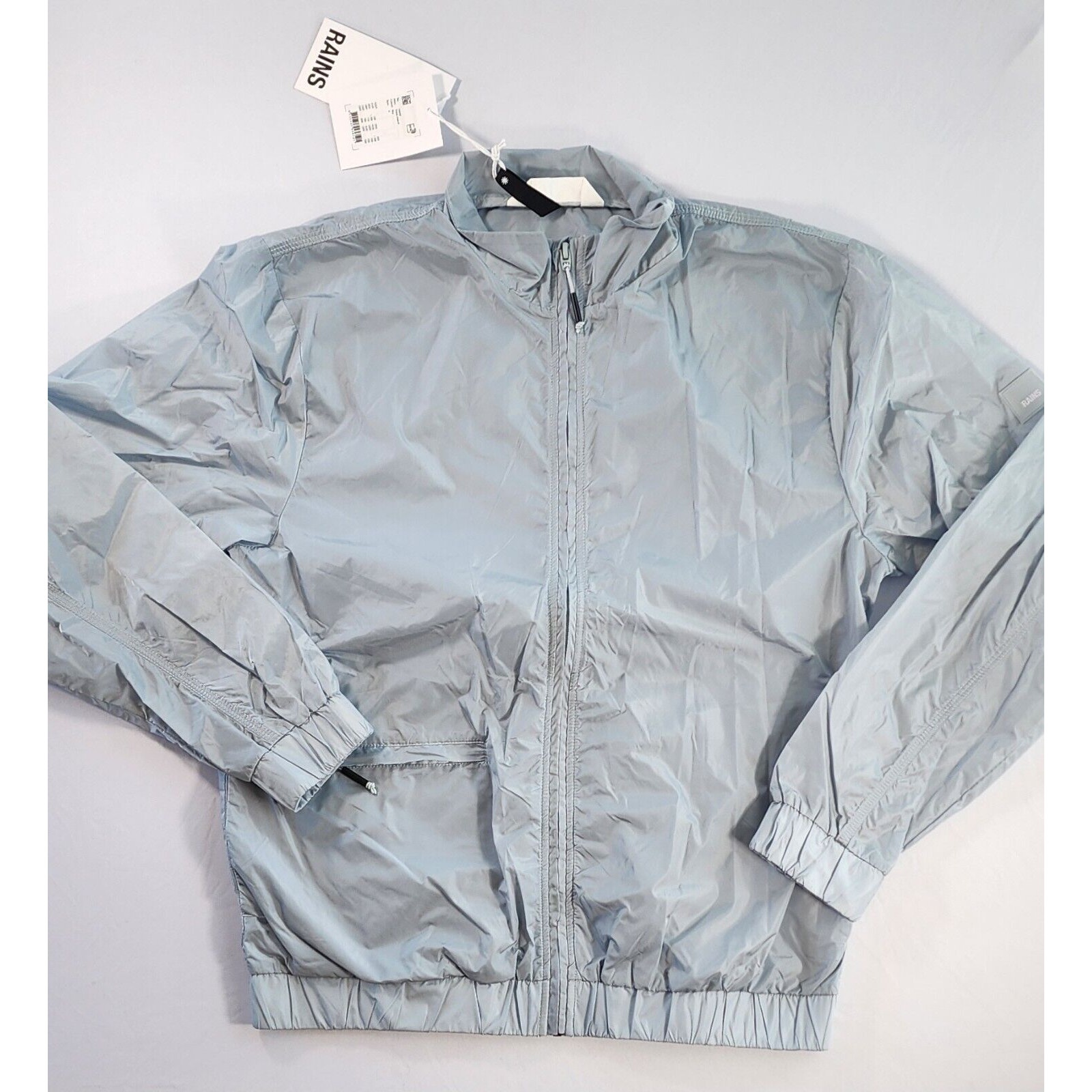 RAINS Jacket Adult Small Blue Sky Long Sleeve Zip Up Windbreaker Track Jacket