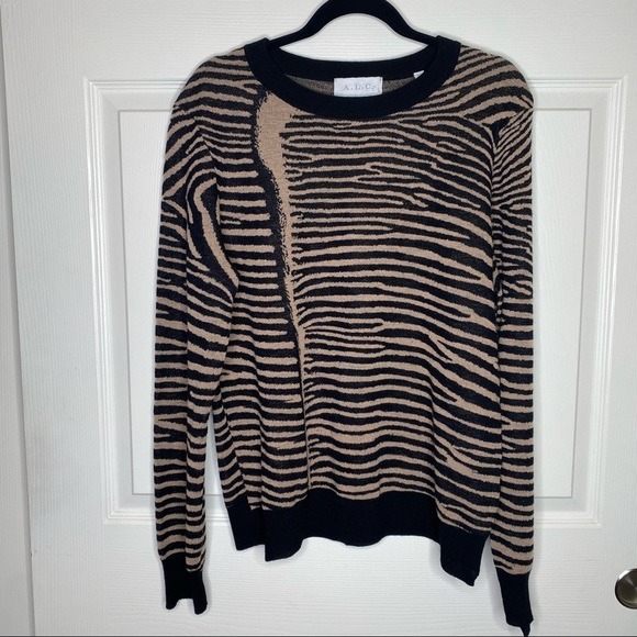 A.L.C. Cayero Open Back Zebra Print Wool Sweater