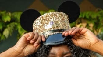 Disney Parks Disneyland 70th Anniversary Mickey Mouse Bling Conductor Hat