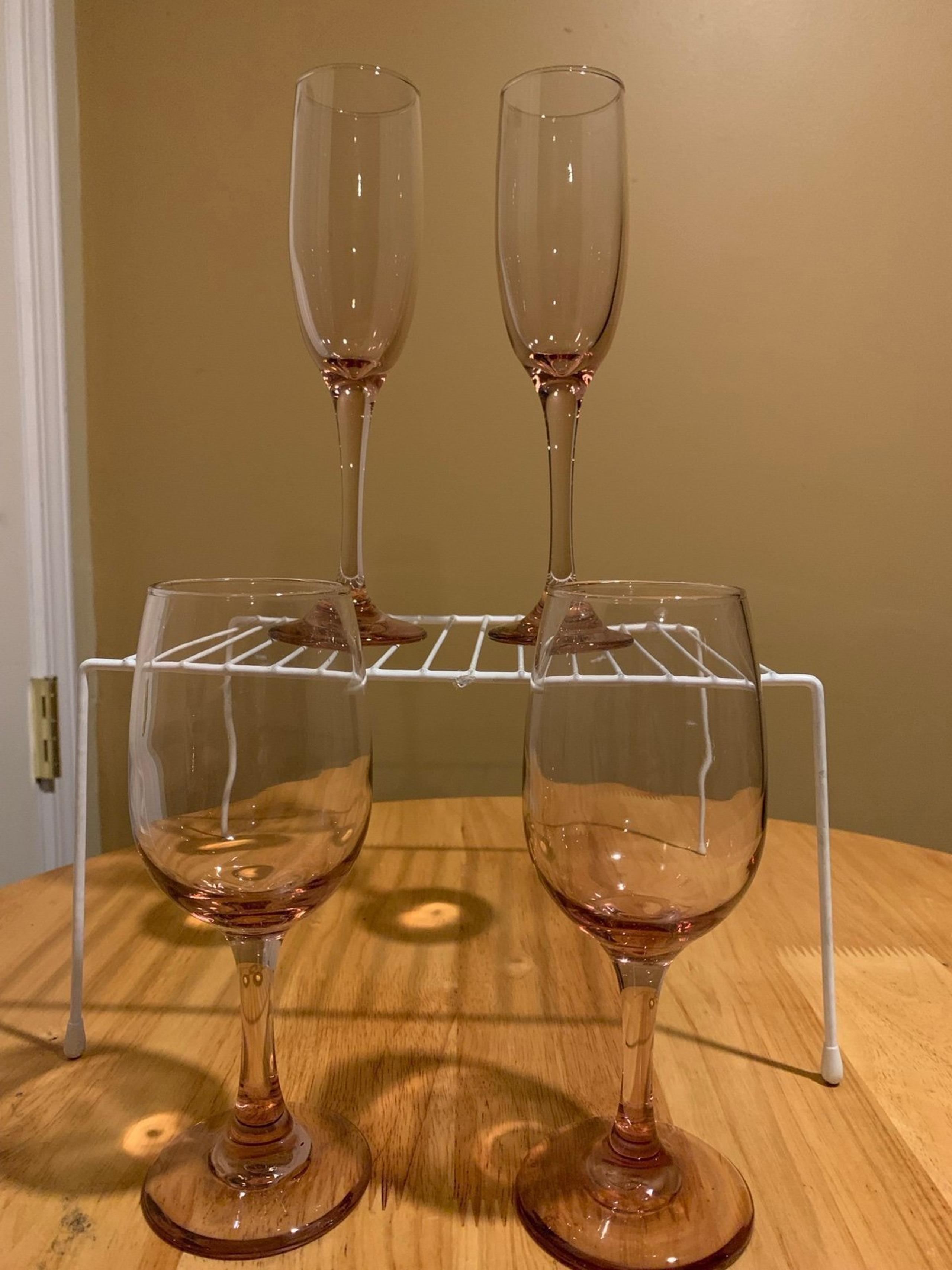 4 Vintage Libbey  Plum Wine Glasses
