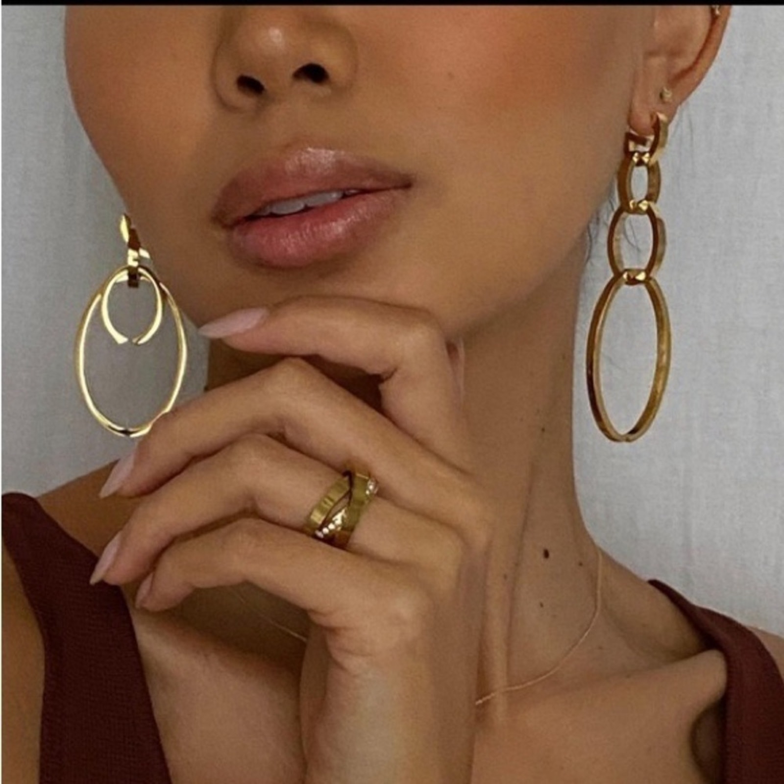 Vita Fede Cassio NWT Gold Earrings NWT Adjust to Wear Multiple Ways
