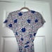 VICKYTIEL Floral Funfetti Print Split Short Sleeve Full Wrap Hi-Low Dress
