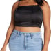 Women's NORDSTROM BP. Seamed Satin Cropped Camisole Top -Black - Size: 4X - NWT