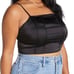 Women's NORDSTROM BP. Seamed Satin Cropped Camisole Top -Black - Size: 4X - NWT