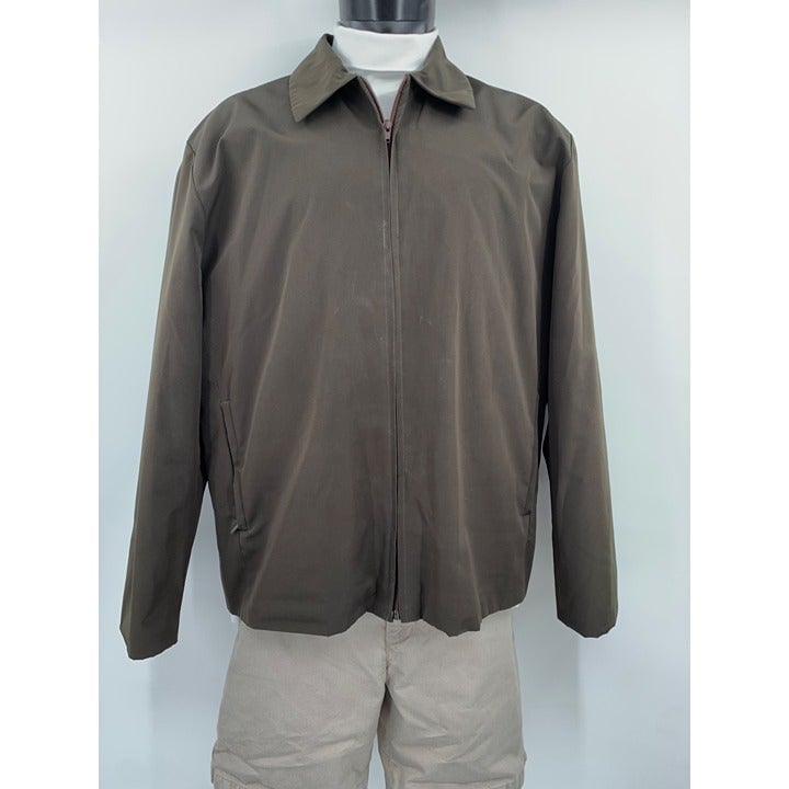 Kenneth Cole Reaction Dark Brown Full Zipper Men's Outdoor Rain Jacket Size XL