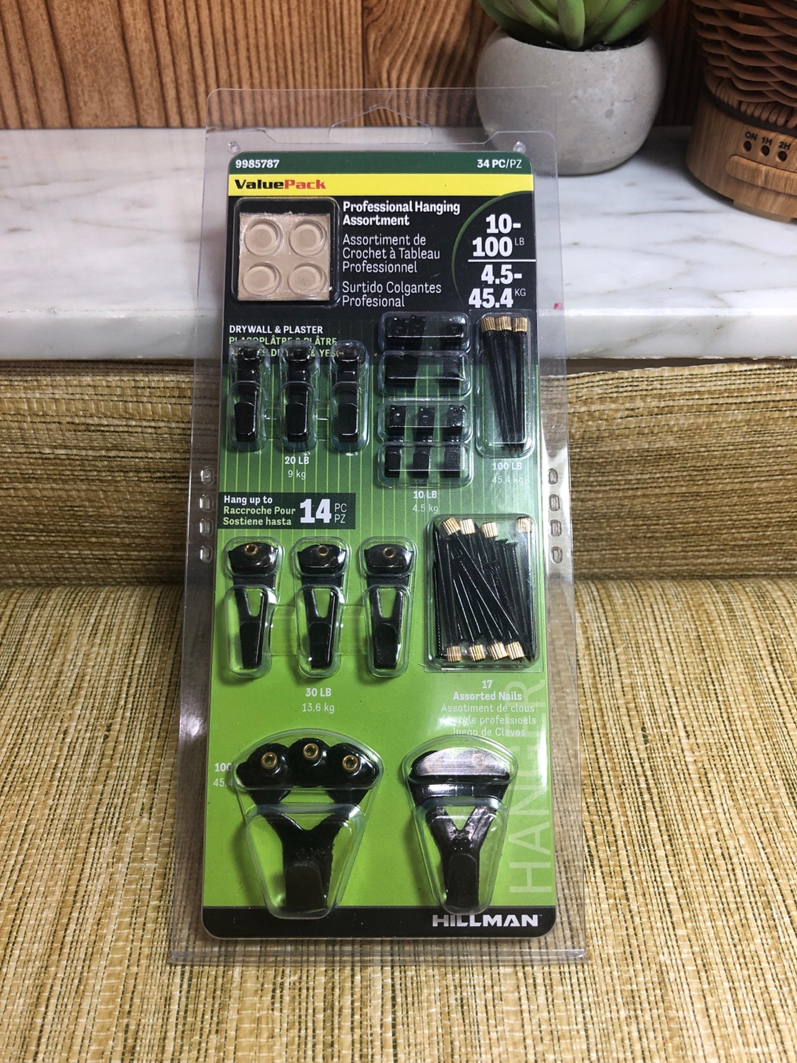 New Hillman 34 piece Value Pack Professional Hanging Assorrment
