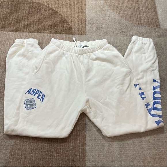 MADHAPPY X ASPEN EXCLUSIVE FLEECE VANILLA SWEATPANTS SZ MEDIUM M