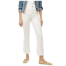 J.Crew Factory Petite flare crop high-rise white jean in signature stretch 26P