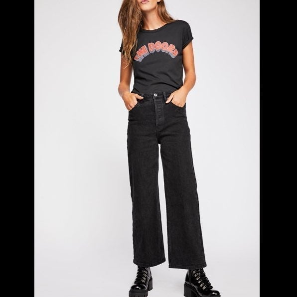 Free People High Waisted wide leg jeans