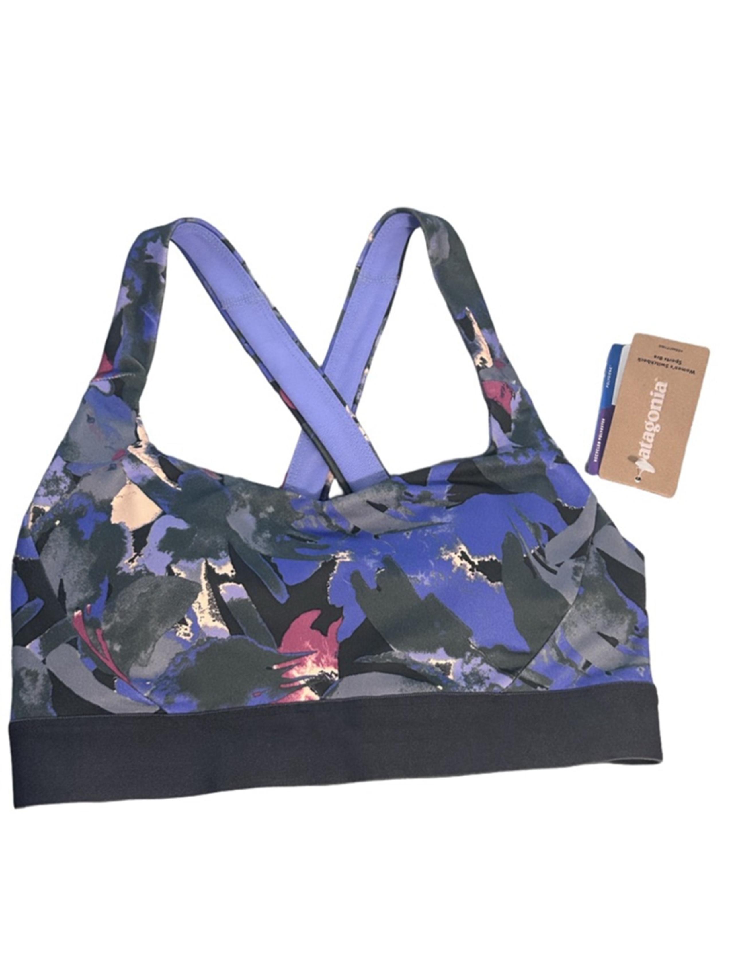 NWT Switchback Sports Bra, Size XS, Blue & Purple Floral - Patagonia